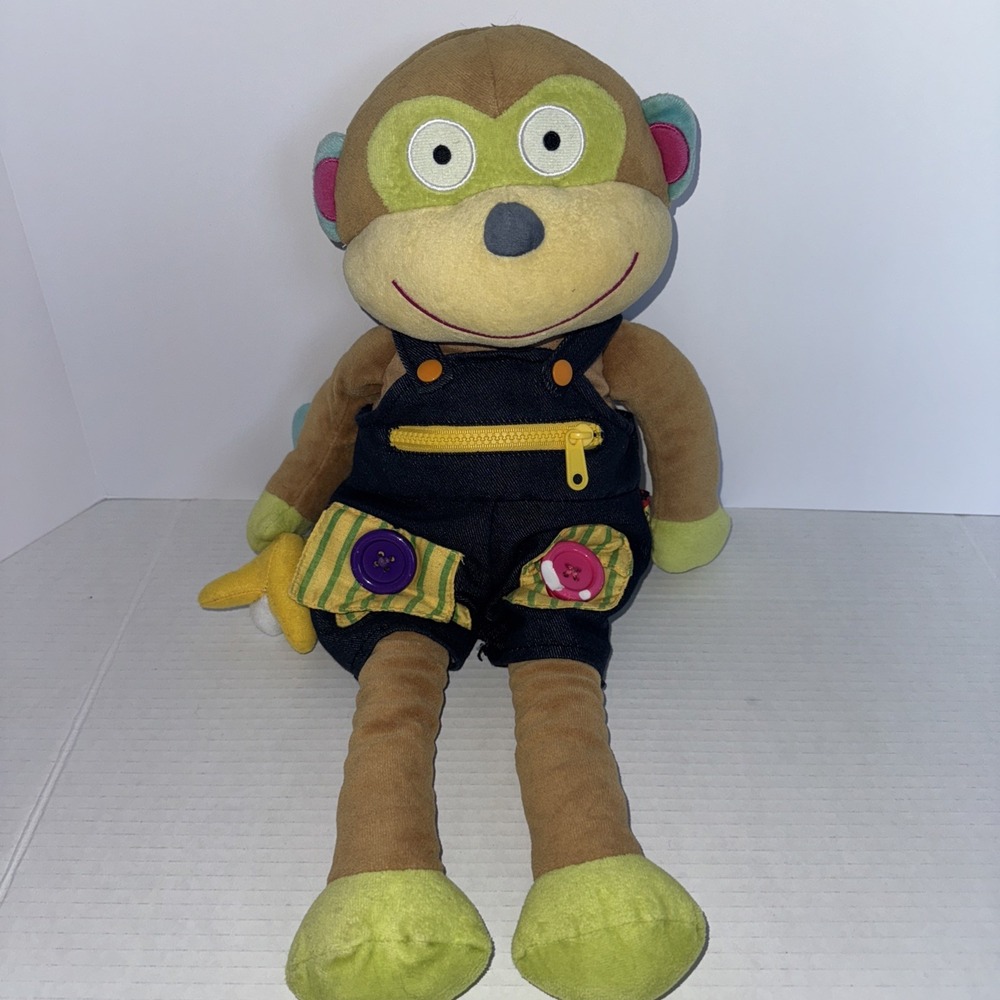 Little Hands Alex Plush‎ Monkey 20" Learn to Dress Stuffed Doll Animal Toddler